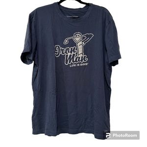 Life is Good Men's Big Jake Iron Man Short Sleeve Tee